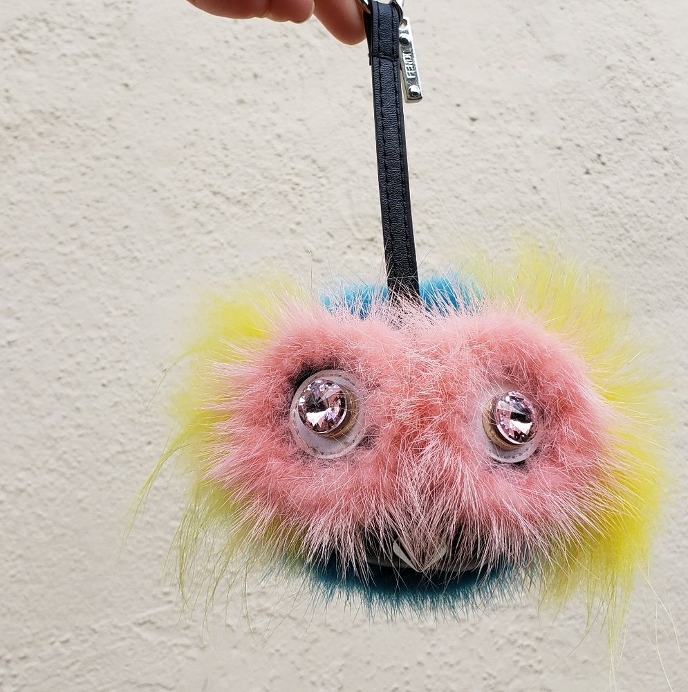 FENDI Bag Bug Charm Fur Monster Keychain